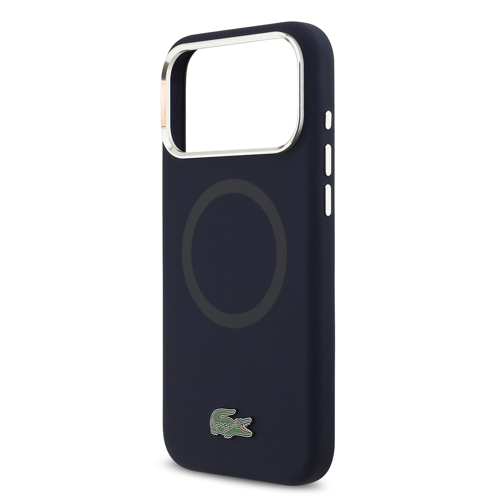 Apple iPhone 17 Pro Max Uyumlu Kılıf Lacoste Orjinal Lisanslı M-safe Şarj Özellikli İkonik Logolu Metal Kamera Çerçeveli Silikon Kapak - 5