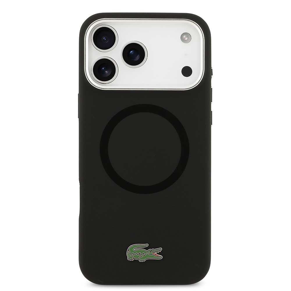 Apple iPhone 17 Pro Max Uyumlu Kılıf Lacoste Orjinal Lisanslı M-safe Şarj Özellikli İkonik Logolu Metal Kamera Çerçeveli Silikon Kapak - 9