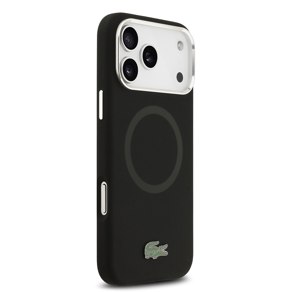 Apple iPhone 17 Pro Max Uyumlu Kılıf Lacoste Orjinal Lisanslı M-safe Şarj Özellikli İkonik Logolu Metal Kamera Çerçeveli Silikon Kapak - 10