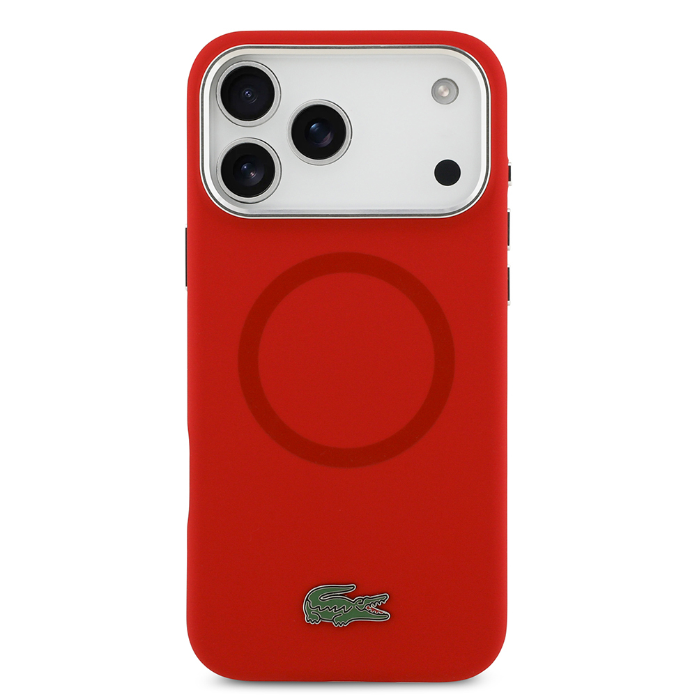 Apple iPhone 17 Pro Max Uyumlu Kılıf Lacoste Orjinal Lisanslı M-safe Şarj Özellikli İkonik Logolu Metal Kamera Çerçeveli Silikon Kapak - 23