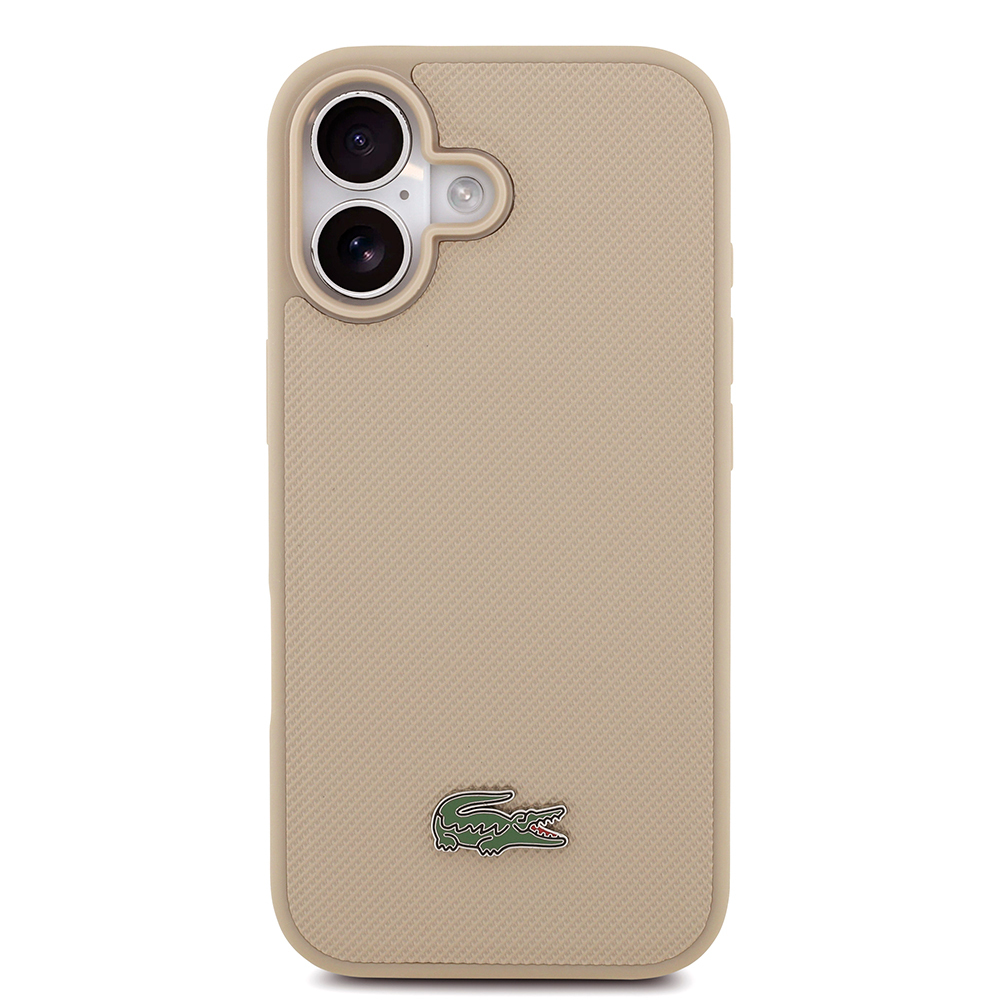 Apple iPhone 17 Uyumlu Kılıf Lacoste Orjinal Lisanslı M-safe Şarj Özellikli PU Pike Desenli Metal Logolu Kartlıklı Kapak - 1