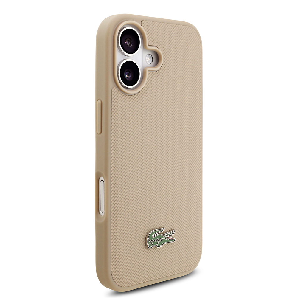 Apple iPhone 17 Uyumlu Kılıf Lacoste Orjinal Lisanslı M-safe Şarj Özellikli PU Pike Desenli Metal Logolu Kartlıklı Kapak - 2