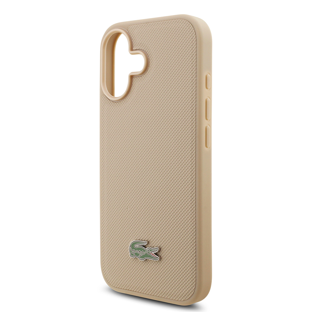 Apple iPhone 17 Uyumlu Kılıf Lacoste Orjinal Lisanslı M-safe Şarj Özellikli PU Pike Desenli Metal Logolu Kartlıklı Kapak - 4