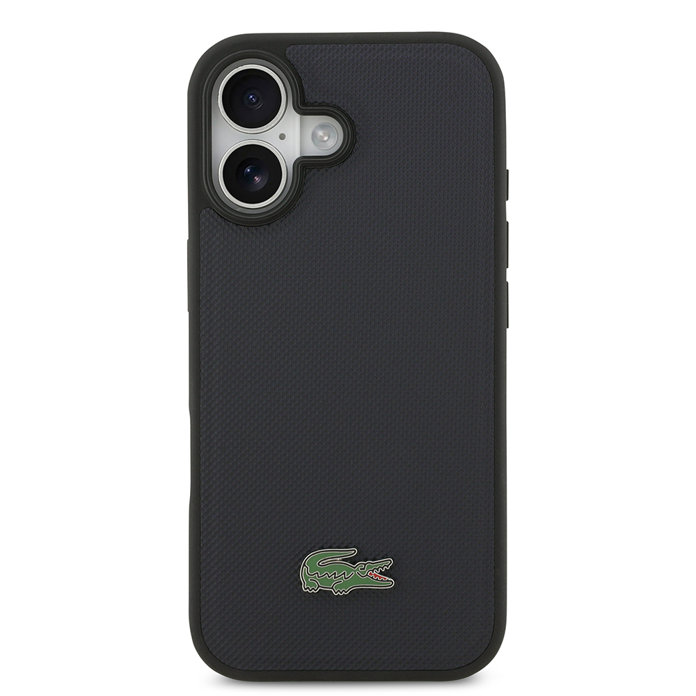 Apple iPhone 17 Uyumlu Kılıf Lacoste Orjinal Lisanslı M-safe Şarj Özellikli PU Pike Desenli Metal Logolu Kartlıklı Kapak - 10