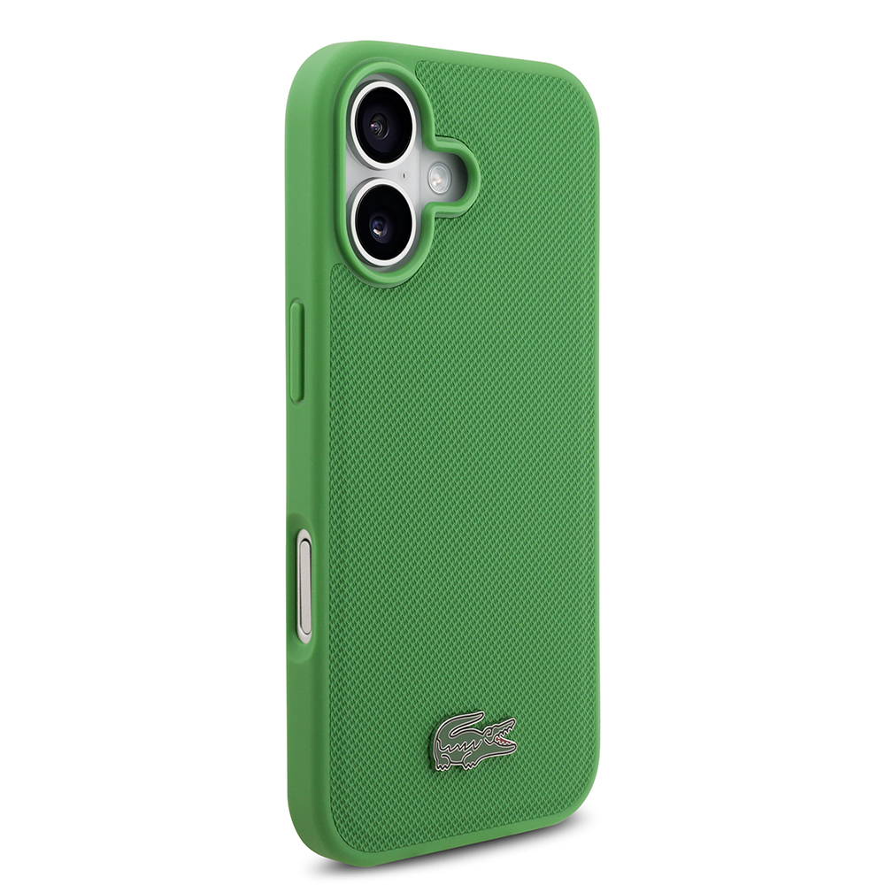 Apple iPhone 17 Uyumlu Kılıf Lacoste Orjinal Lisanslı M-safe Şarj Özellikli PU Pike Desenli Metal Logolu Kartlıklı Kapak - 20