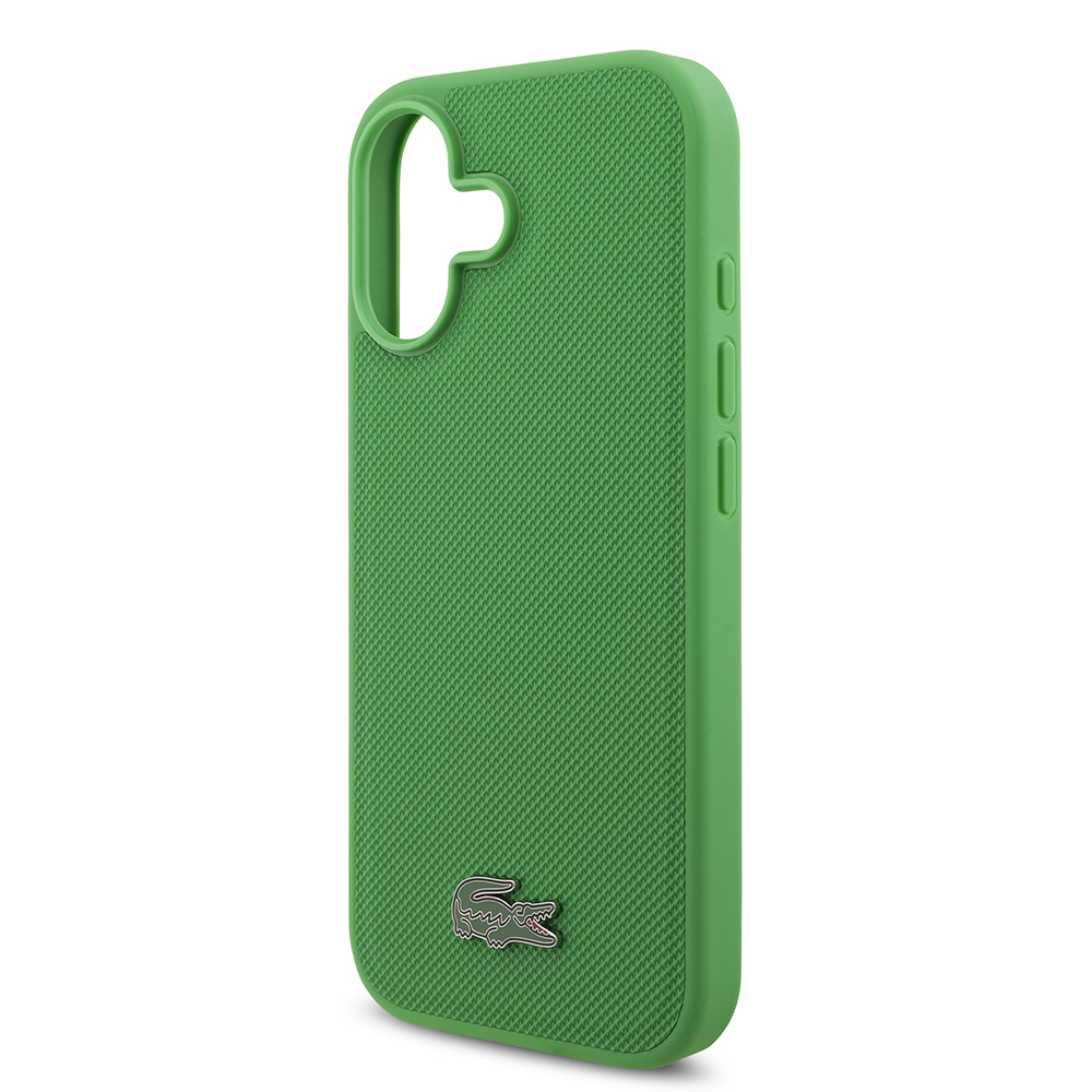 Apple iPhone 17 Uyumlu Kılıf Lacoste Orjinal Lisanslı M-safe Şarj Özellikli PU Pike Desenli Metal Logolu Kartlıklı Kapak - 22