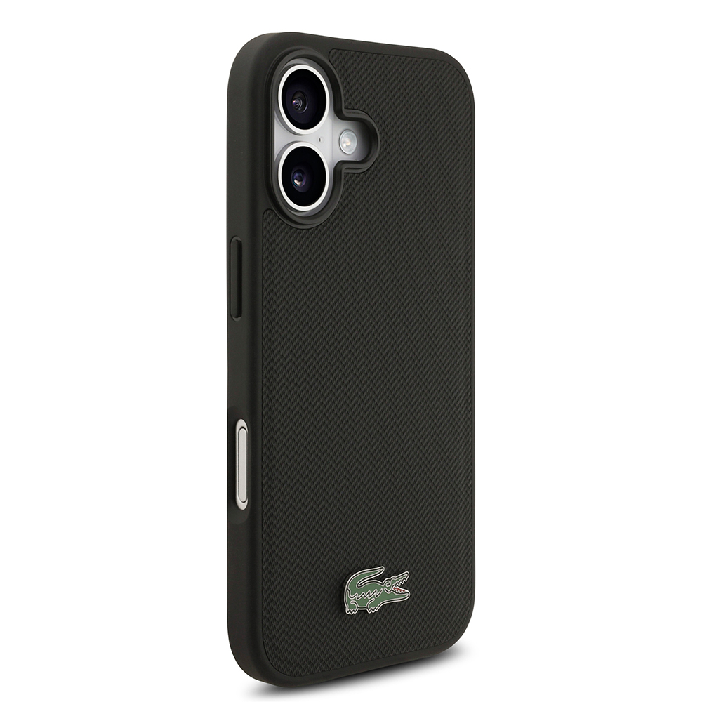 Apple iPhone 17 Uyumlu Kılıf Lacoste Orjinal Lisanslı M-safe Şarj Özellikli PU Pike Desenli Metal Logolu Kartlıklı Kapak - 29