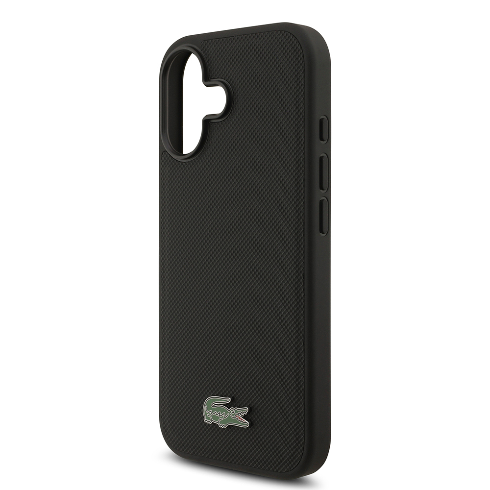 Apple iPhone 17 Uyumlu Kılıf Lacoste Orjinal Lisanslı M-safe Şarj Özellikli PU Pike Desenli Metal Logolu Kartlıklı Kapak - 31