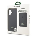 Apple iPhone 17 Uyumlu Kılıf Lacoste Orjinal Lisanslı M-safe Şarj Özellikli PU Pike Desenli Metal Logolu Kartlıklı Kapak - 39