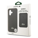 Apple iPhone 17 Uyumlu Kılıf Lacoste Orjinal Lisanslı M-safe Şarj Özellikli PU Pike Desenli Metal Logolu Kartlıklı Kapak - 40