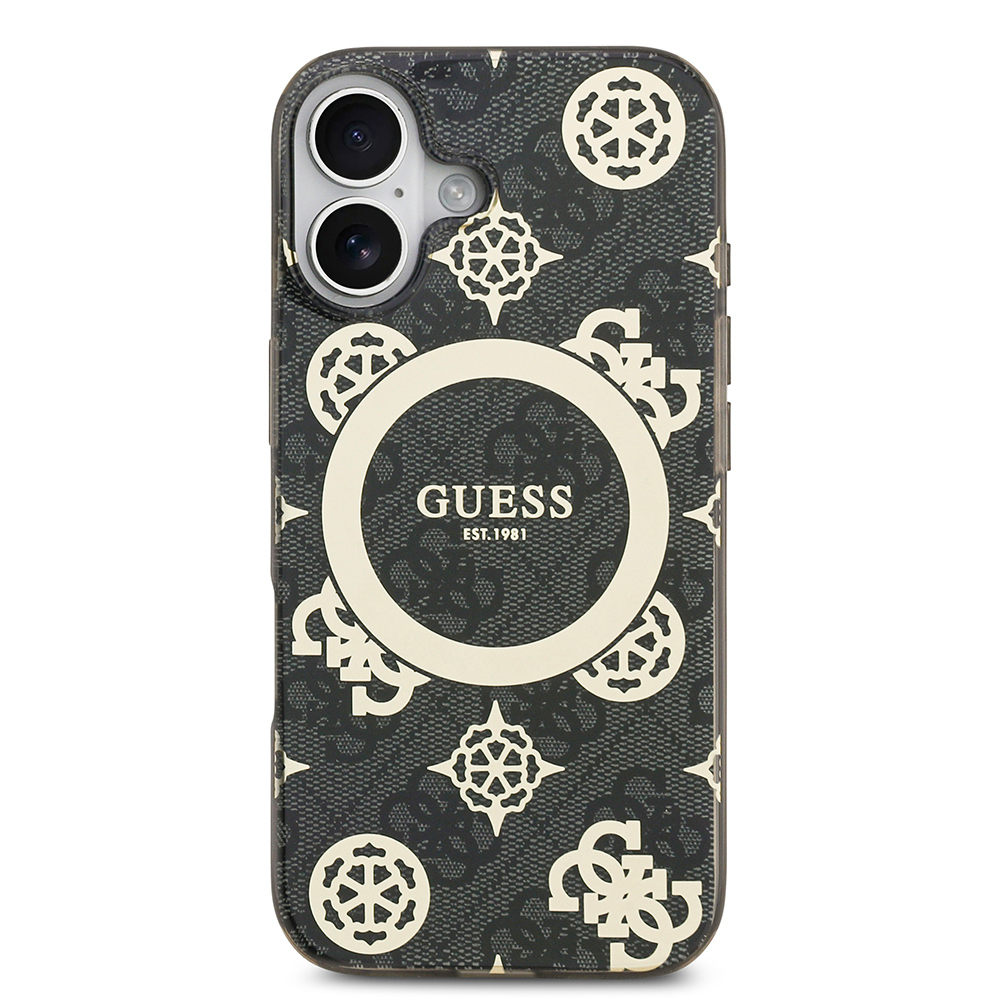 Apple iPhone 17 Uyumlu Kılıf Guess Orjinal Lisanslı M-safe Şarj Özellikli IML Peony ve 4G Desenli Klasik Logolu Kapak - 2