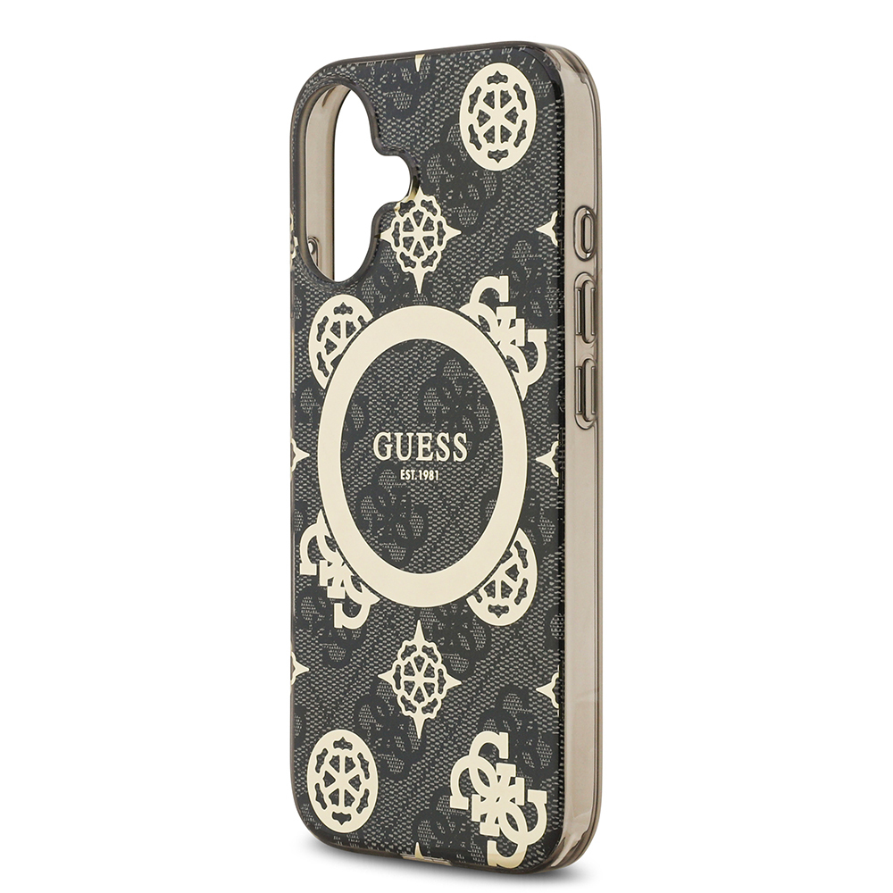 Apple iPhone 17 Uyumlu Kılıf Guess Orjinal Lisanslı M-safe Şarj Özellikli IML Peony ve 4G Desenli Klasik Logolu Kapak - 5