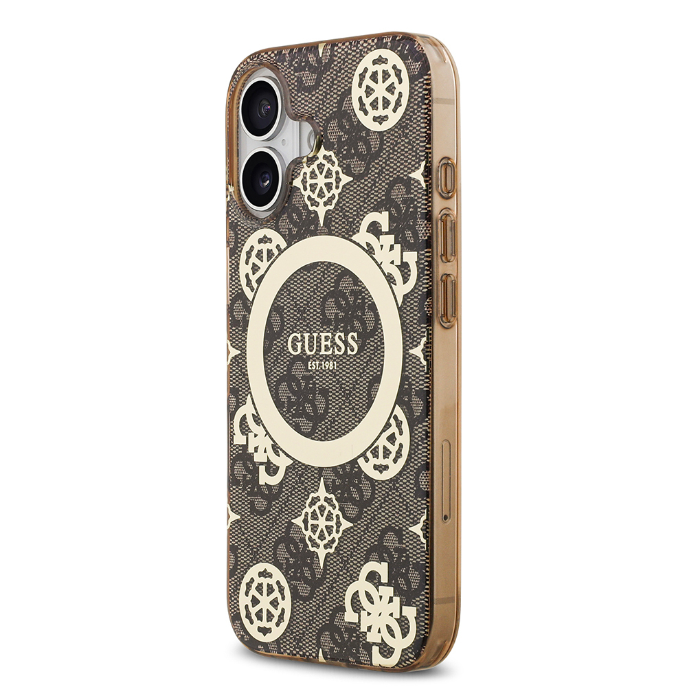Apple iPhone 17 Uyumlu Kılıf Guess Orjinal Lisanslı M-safe Şarj Özellikli IML Peony ve 4G Desenli Klasik Logolu Kapak - 8