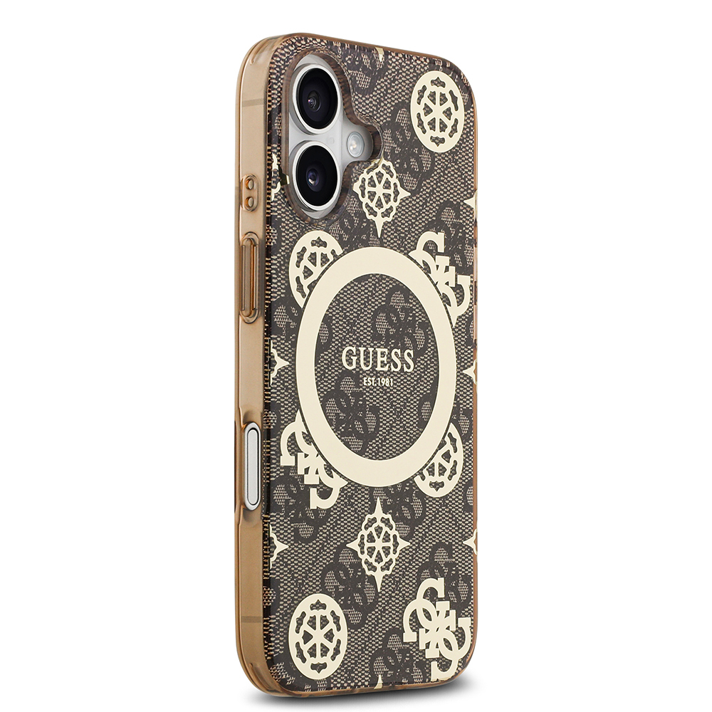 Apple iPhone 17 Uyumlu Kılıf Guess Orjinal Lisanslı M-safe Şarj Özellikli IML Peony ve 4G Desenli Klasik Logolu Kapak - 10