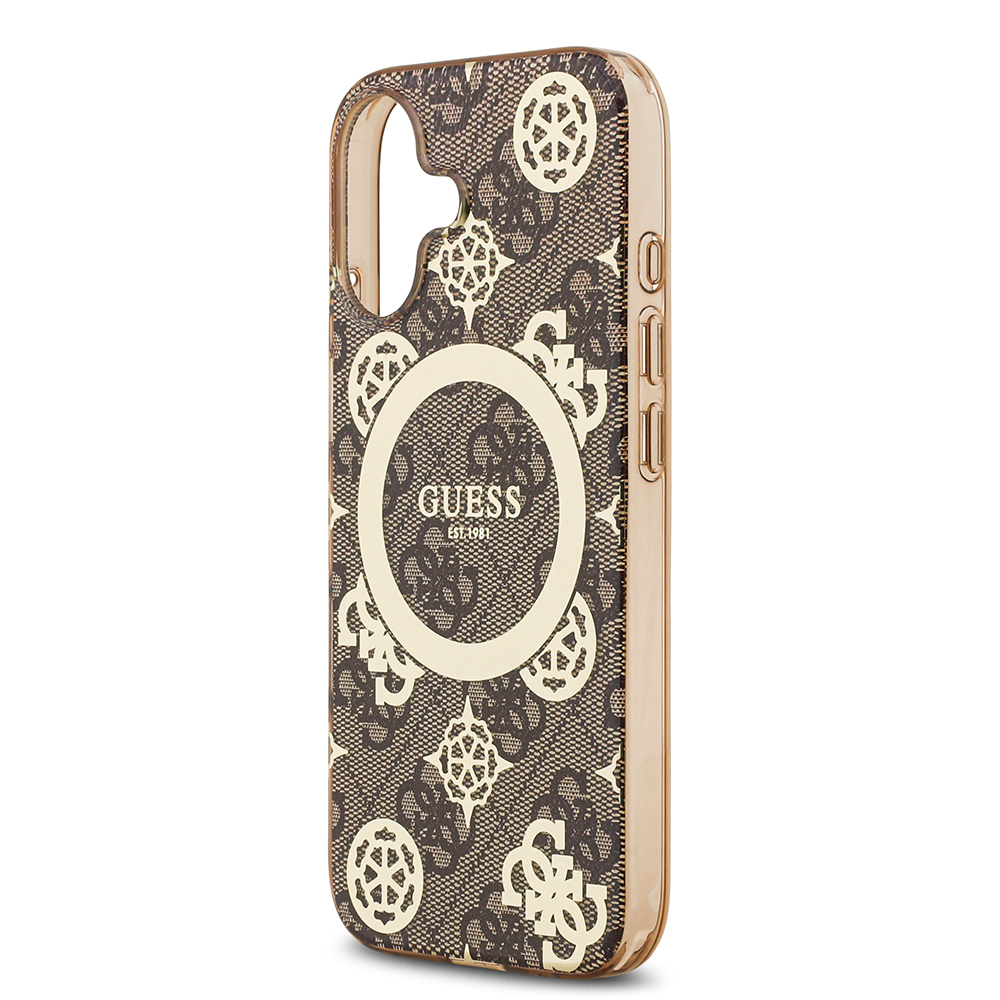 Apple iPhone 17 Uyumlu Kılıf Guess Orjinal Lisanslı M-safe Şarj Özellikli IML Peony ve 4G Desenli Klasik Logolu Kapak - 12