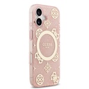 Apple iPhone 17 Uyumlu Kılıf Guess Orjinal Lisanslı M-safe Şarj Özellikli IML Peony ve 4G Desenli Klasik Logolu Kapak - 17