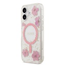 Apple iPhone 17 Uyumlu Kılıf Guess Orjinal Lisanslı M-safe Şarj Özellikli Transparan Resin Flowers Kapak - 1