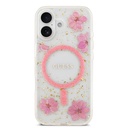 Apple iPhone 17 Uyumlu Kılıf Guess Orjinal Lisanslı M-safe Şarj Özellikli Transparan Resin Flowers Kapak - 2