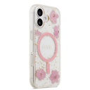 Apple iPhone 17 Uyumlu Kılıf Guess Orjinal Lisanslı M-safe Şarj Özellikli Transparan Resin Flowers Kapak - 3
