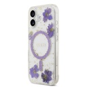 Apple iPhone 17 Uyumlu Kılıf Guess Orjinal Lisanslı M-safe Şarj Özellikli Transparan Resin Flowers Kapak - 8