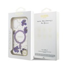 Apple iPhone 17 Uyumlu Kılıf Guess Orjinal Lisanslı M-safe Şarj Özellikli Transparan Resin Flowers Kapak - 14