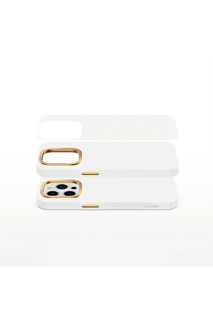 Apple iPhone 14 Pro Uyumlu Kılıf Metal Kamera Çerçeveli Recci Glaze Serisi Kapak