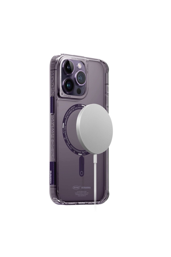 Apple iPhone 14 Pro Uyumlu Kılıf SkinArma Şeffaf Airbag Tasarımlı Magsafe Şarj Özellikli Saido Kapak
