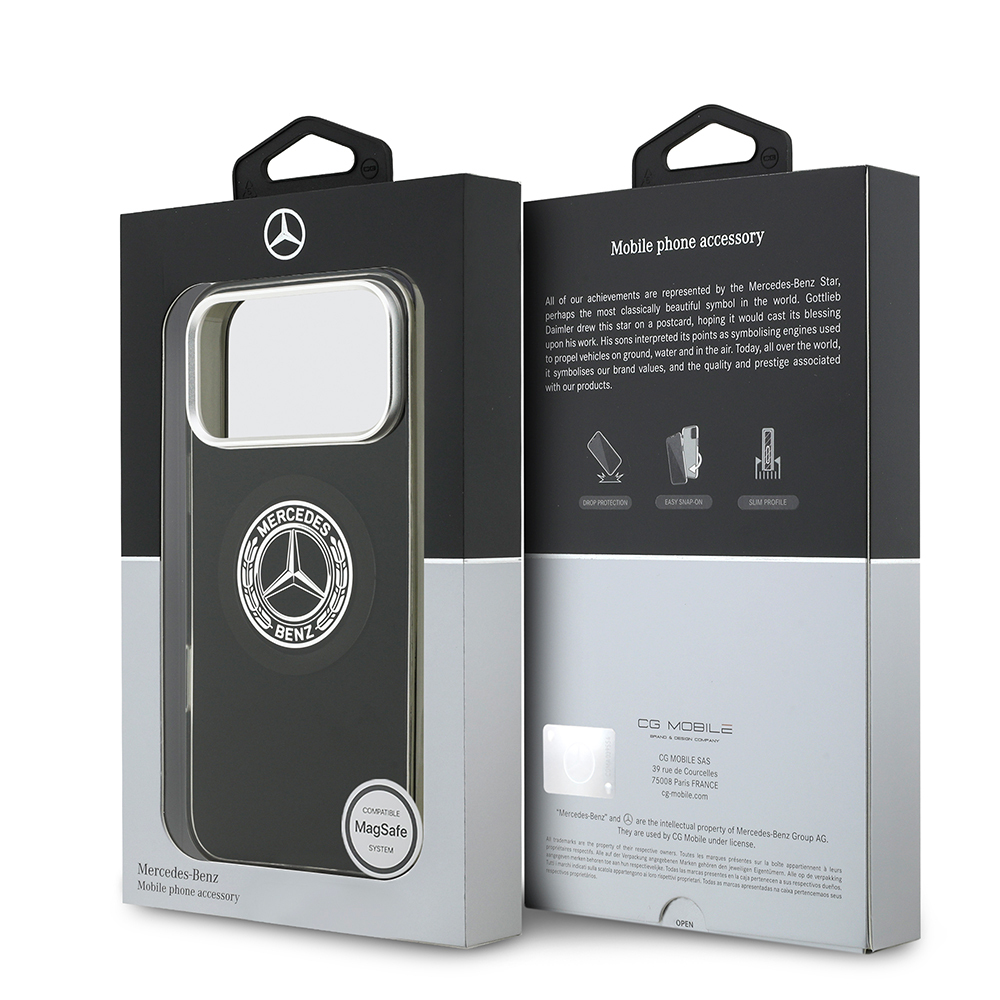 Apple iPhone 17 Pro Max Uyumlu Kılıf Mercedes Benz Orjinal Lisanslı M-safe Şarj Özellikli Çift Katmanlı PC Nostaljik Yıldız Dizayn Kapak - 26