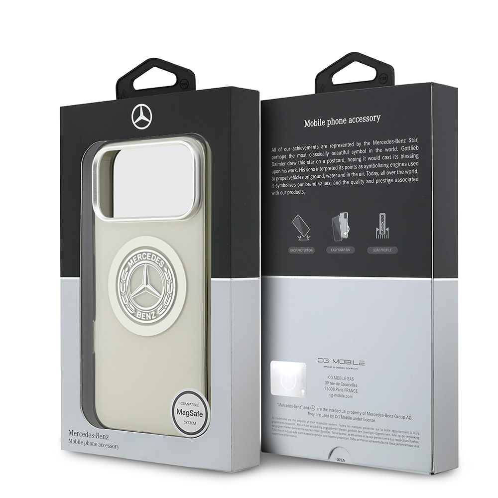 Apple iPhone 17 Pro Max Uyumlu Kılıf Mercedes Benz Orjinal Lisanslı M-safe Şarj Özellikli Çift Katmanlı PC Nostaljik Yıldız Dizayn Kapak - 27