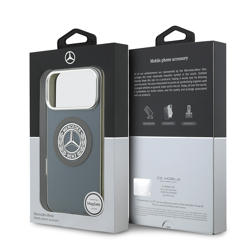 Apple iPhone 17 Pro Max Uyumlu Kılıf Mercedes Benz Orjinal Lisanslı M-safe Şarj Özellikli Çift Katmanlı PC Nostaljik Yıldız Dizayn Kapak - 28