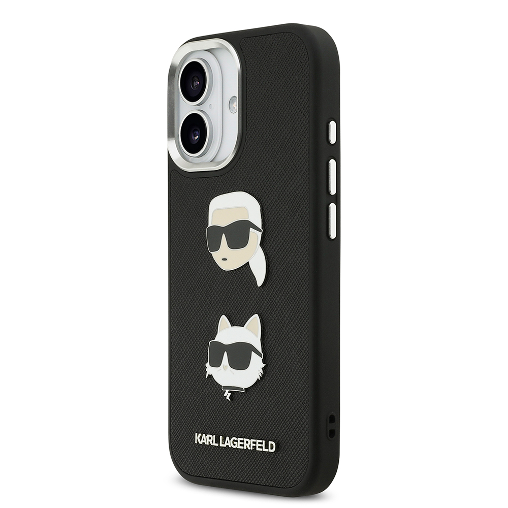 Apple iPhone 17 Uyumlu Kılıf Karl Lagerfeld Orjinal Lisanslı Metal Logolu K&C Heads Pin Kapak - 1