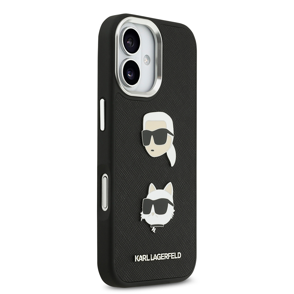Apple iPhone 17 Uyumlu Kılıf Karl Lagerfeld Orjinal Lisanslı Metal Logolu K&C Heads Pin Kapak - 3