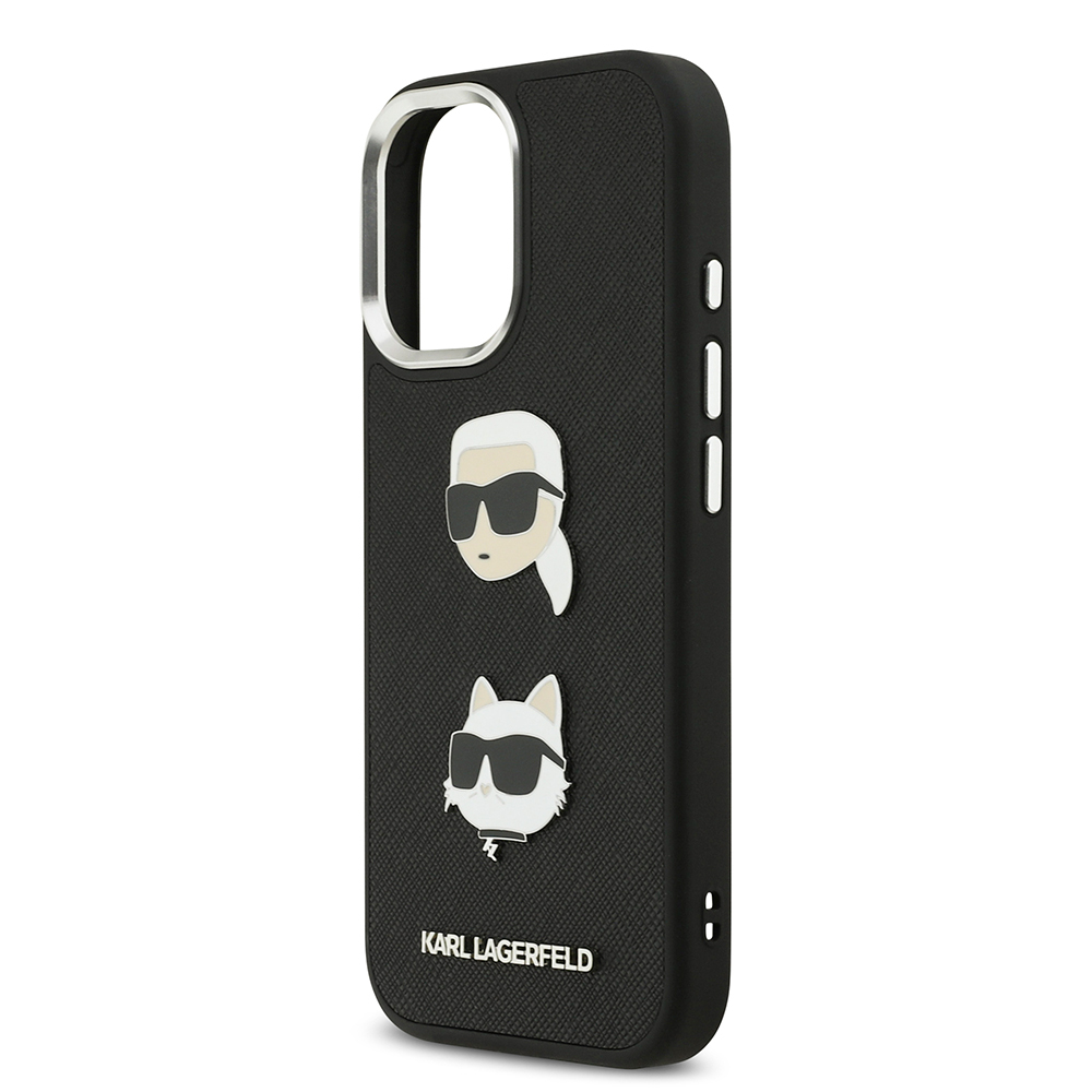 Apple iPhone 17 Uyumlu Kılıf Karl Lagerfeld Orjinal Lisanslı Metal Logolu K&C Heads Pin Kapak - 5