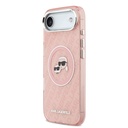 Apple iPhone 17 Air Uyumlu Kılıf Karl Lagerfeld Orjinal Lisanslı Parlayan Simli Karl & Choupette Heads Kapak - 1
