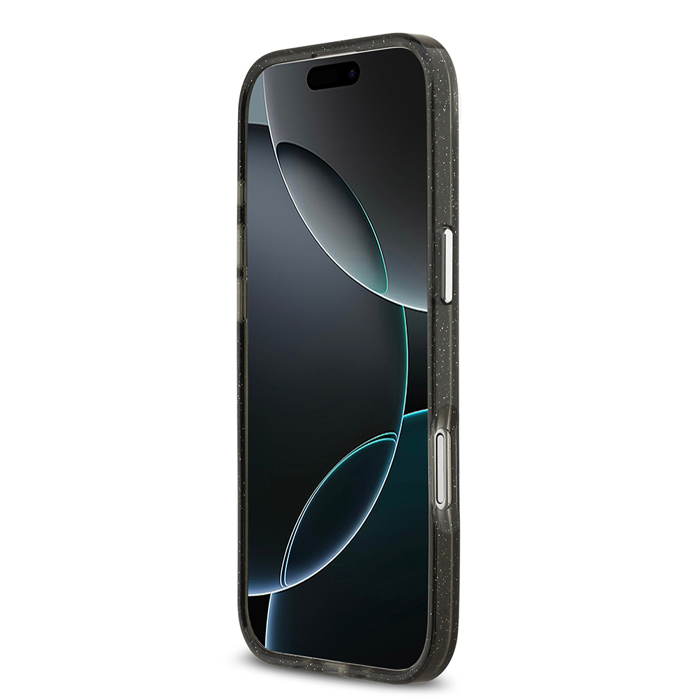 Apple iPhone 17 Air Uyumlu Kılıf Karl Lagerfeld Orjinal Lisanslı Parlayan Simli Karl & Choupette Heads Kapak - 10