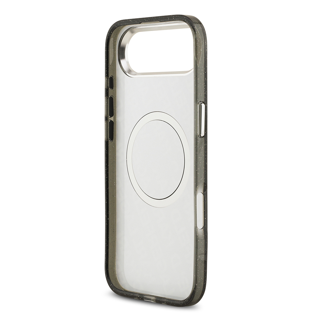 Apple iPhone 17 Air Uyumlu Kılıf Karl Lagerfeld Orjinal Lisanslı Parlayan Simli Karl & Choupette Heads Kapak - 12