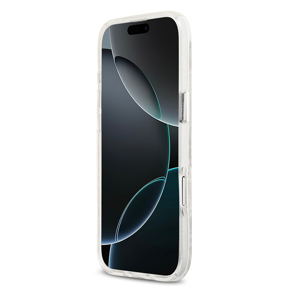 Apple iPhone 17 Air Uyumlu Kılıf Karl Lagerfeld Orjinal Lisanslı Parlayan Simli Karl & Choupette Heads Kapak - 16