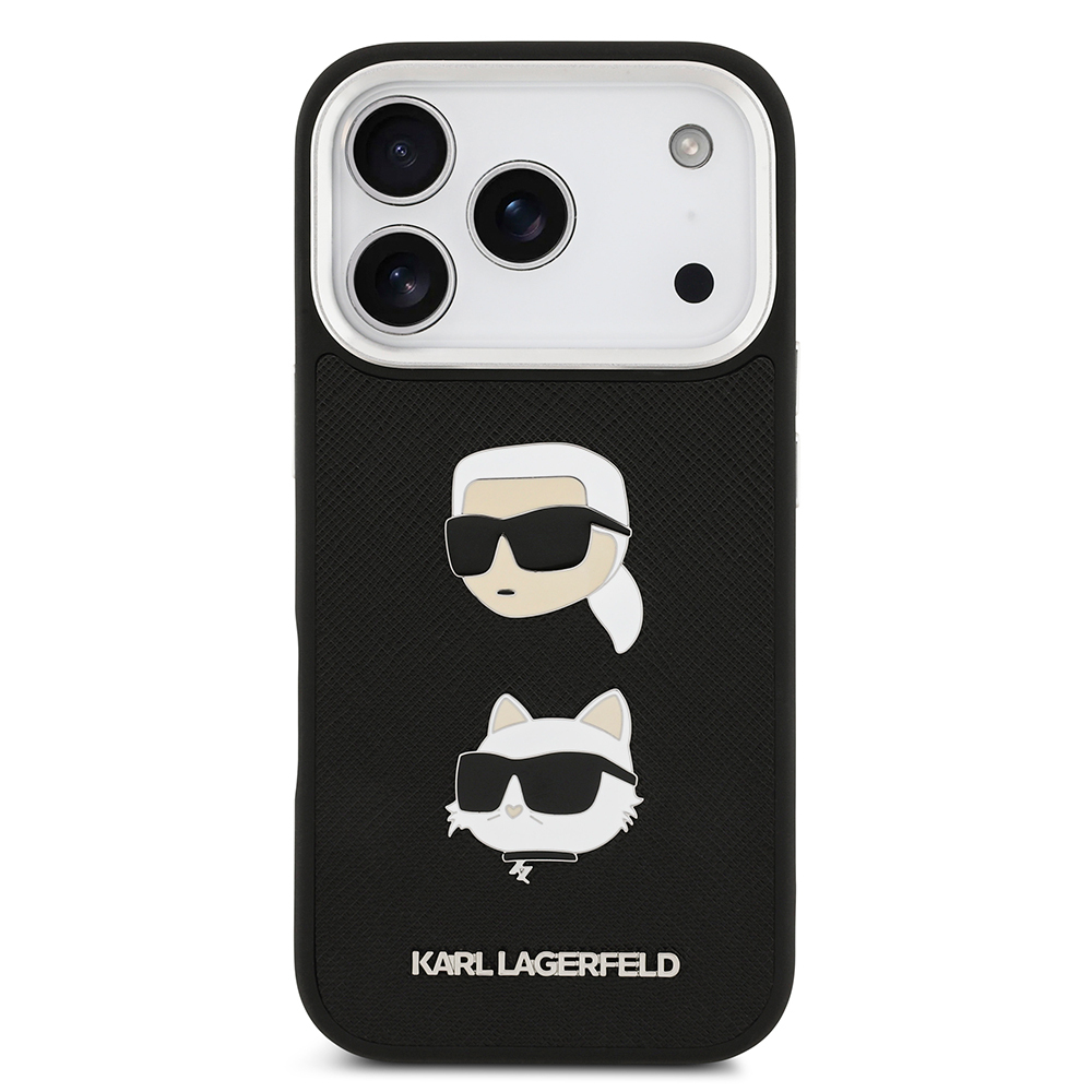 Apple iPhone 17 Pro Max Uyumlu Kılıf Karl Lagerfeld Orjinal Lisanslı Metal Logolu K&C Heads Pin Kapak - 2
