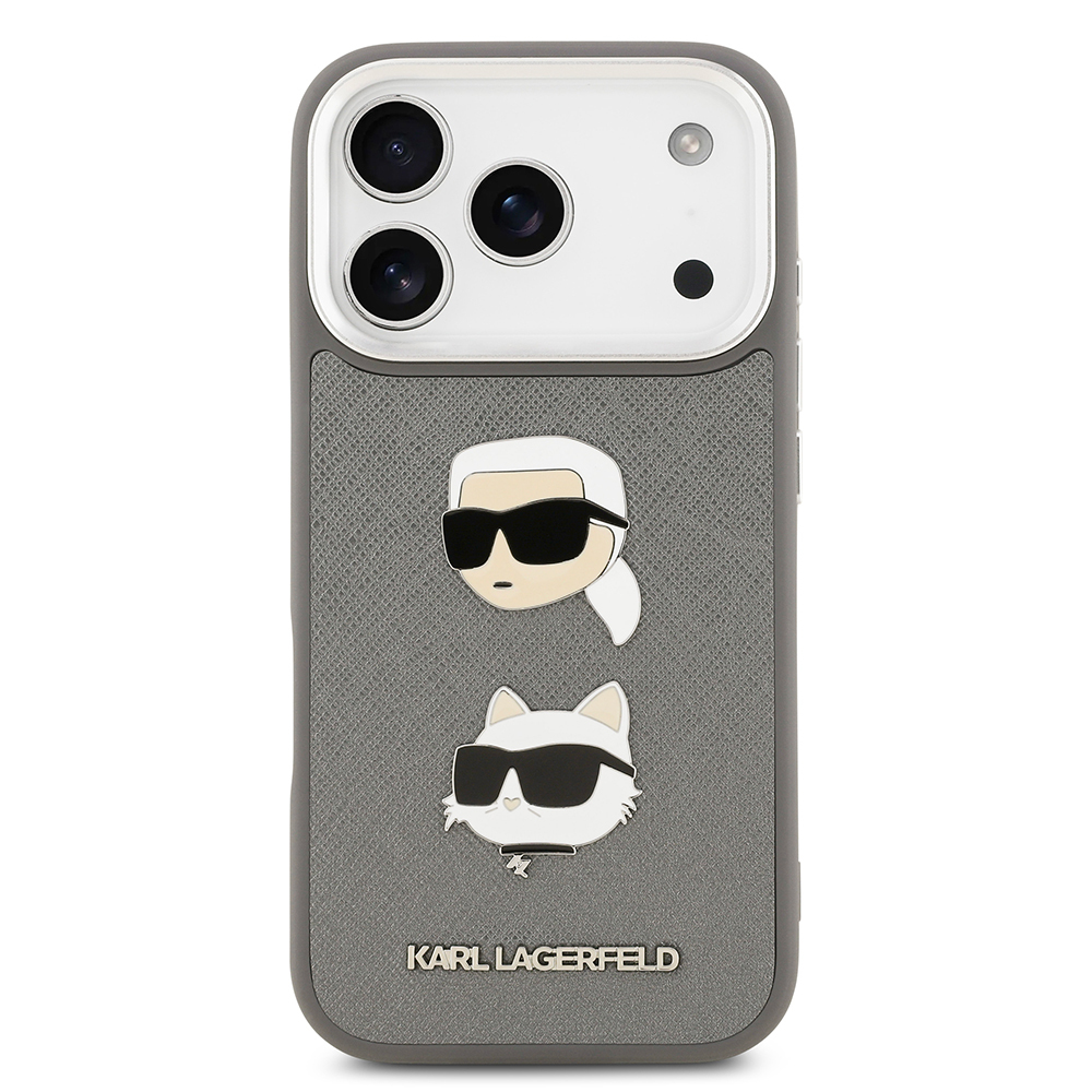 Apple iPhone 17 Pro Max Uyumlu Kılıf Karl Lagerfeld Orjinal Lisanslı Metal Logolu K&C Heads Pin Kapak - 8