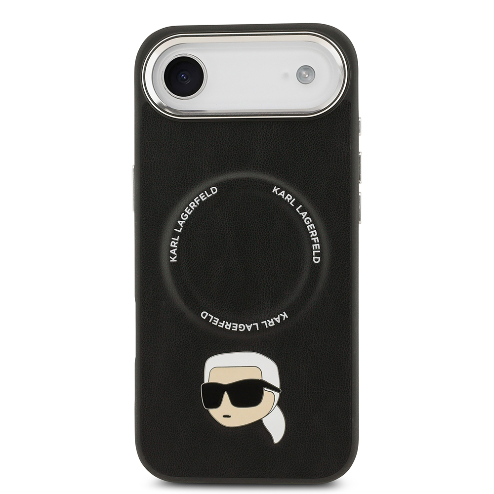Apple iPhone 17 Air Uyumlu Kılıf Karl Lagerfeld Orjinal Lisanslı M-safe Şarj Özellikli Metal Kamera ve Buton Tasarımlı Karl PU Deri Kapak - 2