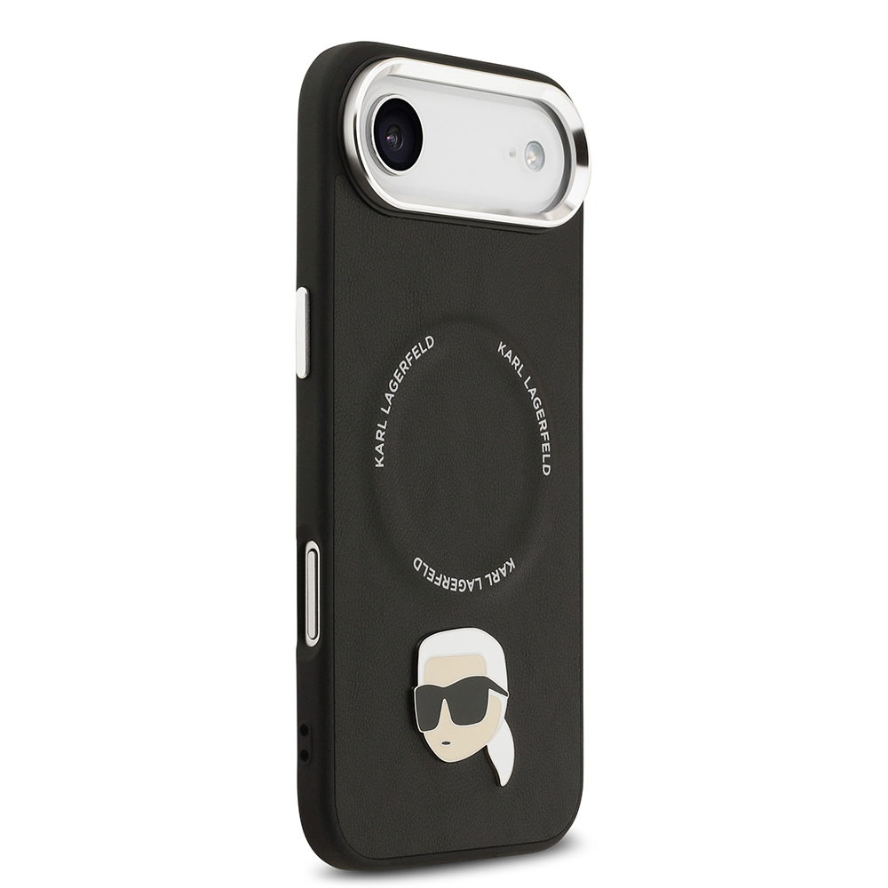 Apple iPhone 17 Air Uyumlu Kılıf Karl Lagerfeld Orjinal Lisanslı M-safe Şarj Özellikli Metal Kamera ve Buton Tasarımlı Karl PU Deri Kapak - 3