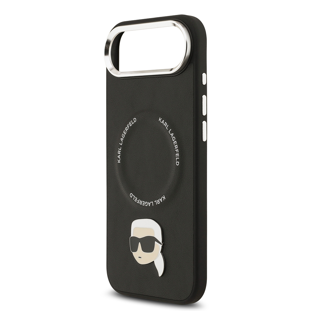 Apple iPhone 17 Air Uyumlu Kılıf Karl Lagerfeld Orjinal Lisanslı M-safe Şarj Özellikli Metal Kamera ve Buton Tasarımlı Karl PU Deri Kapak - 5