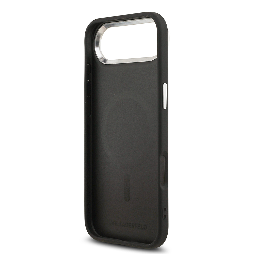 Apple iPhone 17 Air Uyumlu Kılıf Karl Lagerfeld Orjinal Lisanslı M-safe Şarj Özellikli Metal Kamera ve Buton Tasarımlı Karl PU Deri Kapak - 6