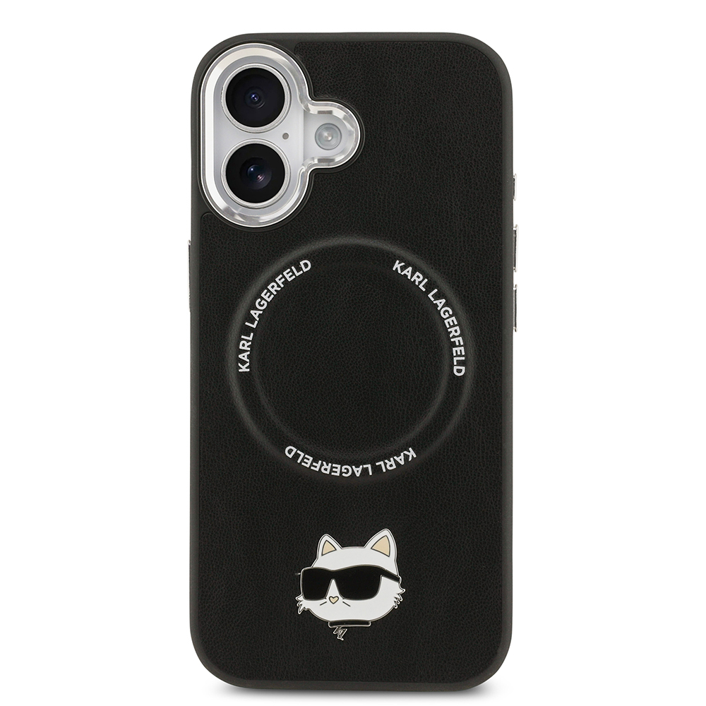 Apple iPhone 17 Uyumlu Kılıf Karl Lagerfeld Orjinal Lisanslı M-safe Şarj Özellikli Metal Kamera ve Buton Tasarımlı Choupette PU Deri Kapak - 2