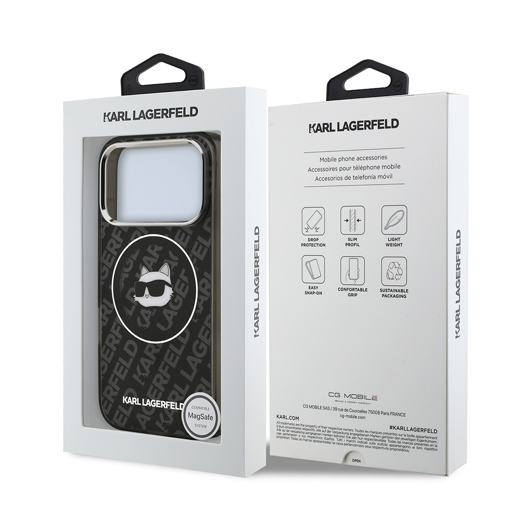 Apple iPhone 17 Pro Max Uyumlu Kılıf Karl Lagerfeld Orjinal Lisanslı IML Baskılı Choupette Heads Kapak - 7