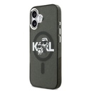 Apple iPhone 17 Uyumlu Kılıf Karl Lagerfeld Orjinal Lisanslı Parlayan Simli Karl & Choupette Sketch Logo Kapak - 1