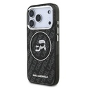 Apple iPhone 17 Pro Uyumlu Kılıf Karl Lagerfeld Orjinal Lisanslı Parlayan Simli Karl & Choupette Heads Kapak - 7
