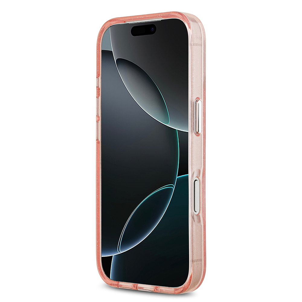 Apple iPhone 17 Pro Uyumlu Kılıf Karl Lagerfeld Orjinal Lisanslı Parlayan Simli Karl & Choupette Heads Kapak - 16