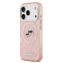 Apple iPhone 17 Pro Max Uyumlu Kılıf Karl Lagerfeld Orjinal Lisanslı Parlayan Simli Karl & Choupette Heads Kapak - 13