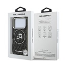 Apple iPhone 17 Pro Max Uyumlu Kılıf Karl Lagerfeld Orjinal Lisanslı Parlayan Simli Karl & Choupette Heads Kapak - 19